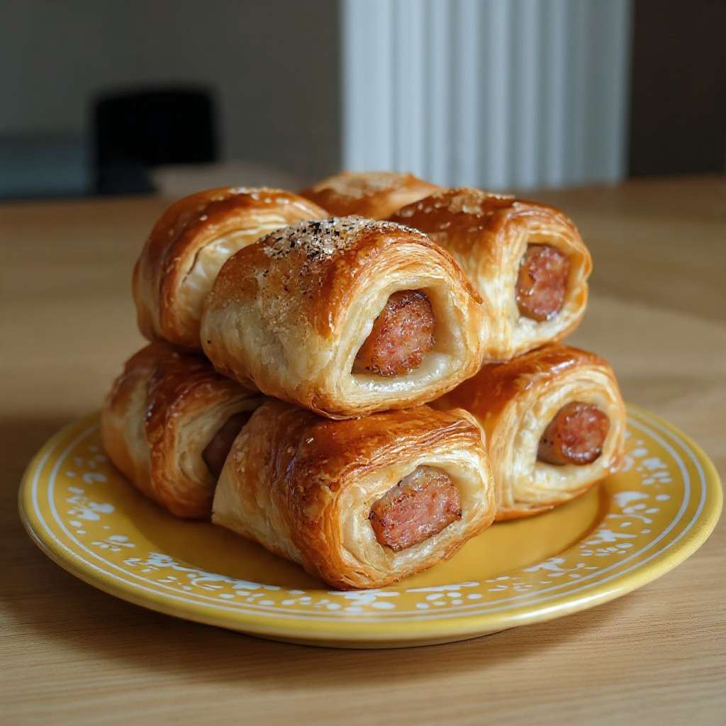 Feuilletés roulés aux saucisses pate feuilletee croustillant apero maison