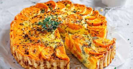 Tarte fondante carottes herbes fromage gratinée maison