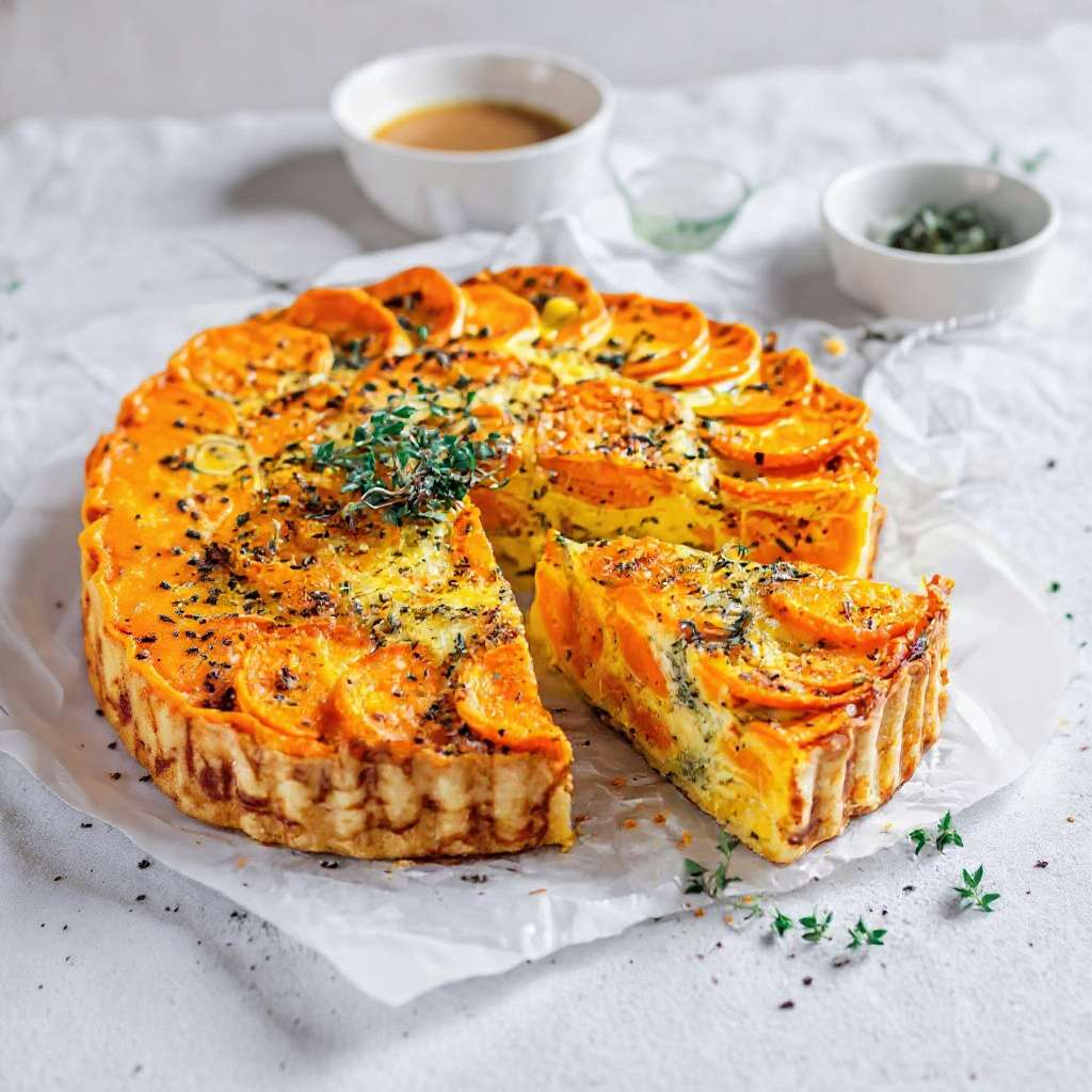 Tarte fondante carottes herbes fromage gratinée maison