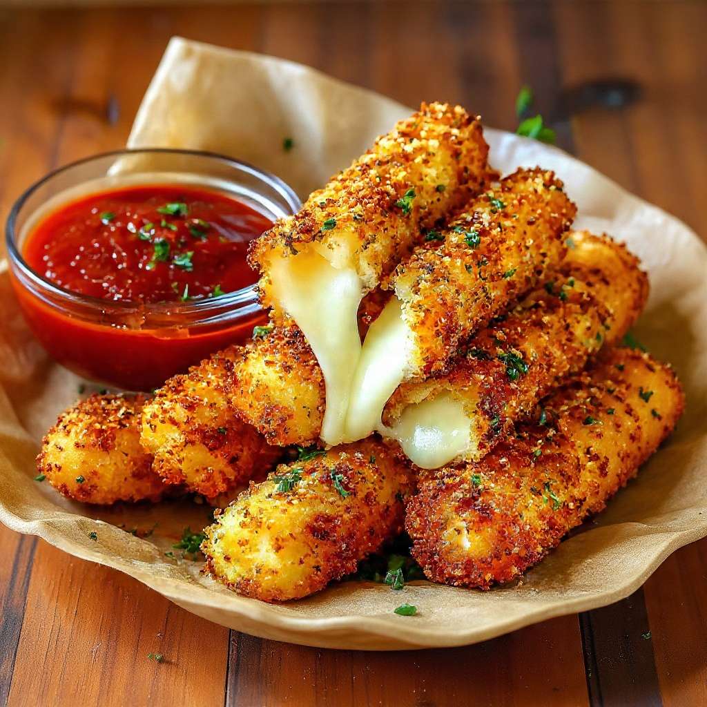 Bâtonnets de pommes de terre fromage frit croustillant coeur fondant