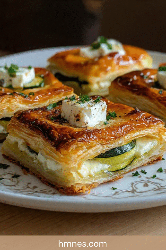 Feuilletés courgette chèvre croustillants dores maison