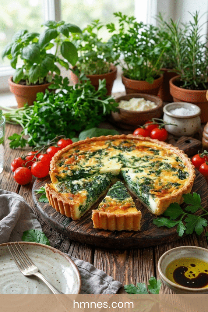 Quiche épinards fromage fondante maison doree