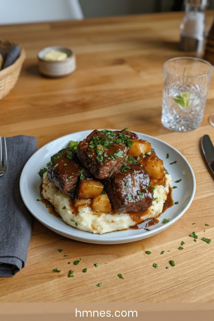 boeuf fondant sauce brune puree maison cremeuse
