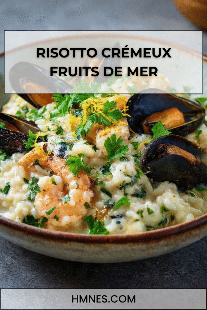 risotto fruits de mer cremeux moules crevettes maison