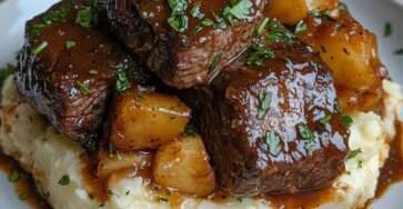 bœuf fondant sauce brune puree maison cremeuse