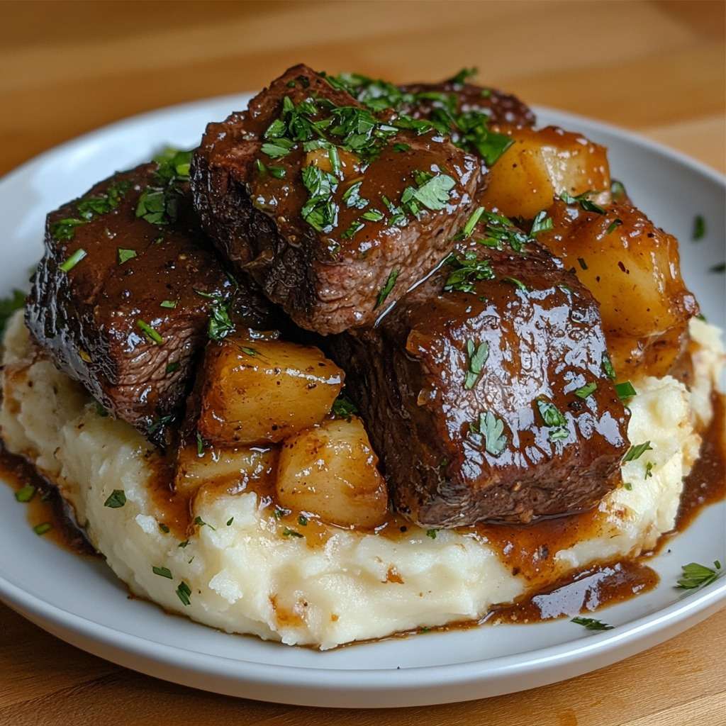 bœuf fondant sauce brune puree maison cremeuse