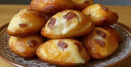 Madeleines salées lardons fromage dorees moelleuses