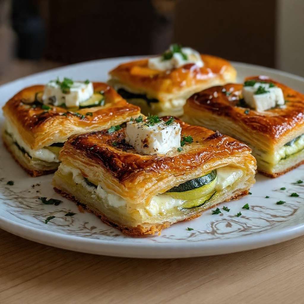 Feuilletés courgette chèvre croustillants dores maison