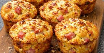 Muffins salés jambon fromage moelleux dores maison