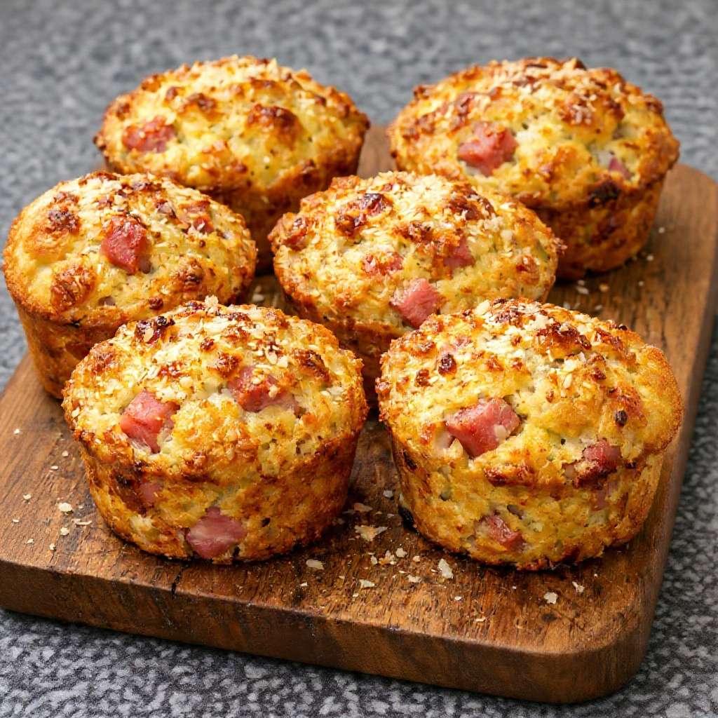 Muffins salés jambon fromage moelleux dores maison