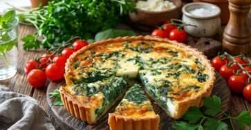 Quiche épinards fromage fondante maison doree