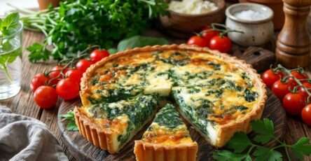 Quiche épinards fromage fondante maison doree