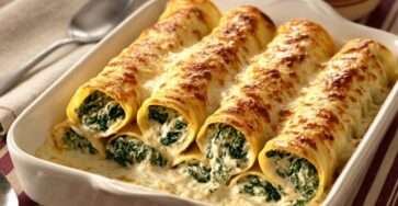 cannellonis ricotta épinards gratines sauce bechamel fromage dore