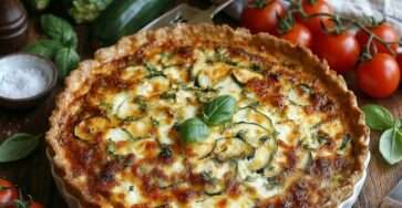 quiche courgettes feta basilic tomates cerises maison
