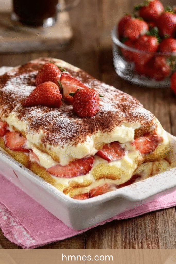 tiramisu aux fraises cremeux mascarpone biscuits fondants dessert frais