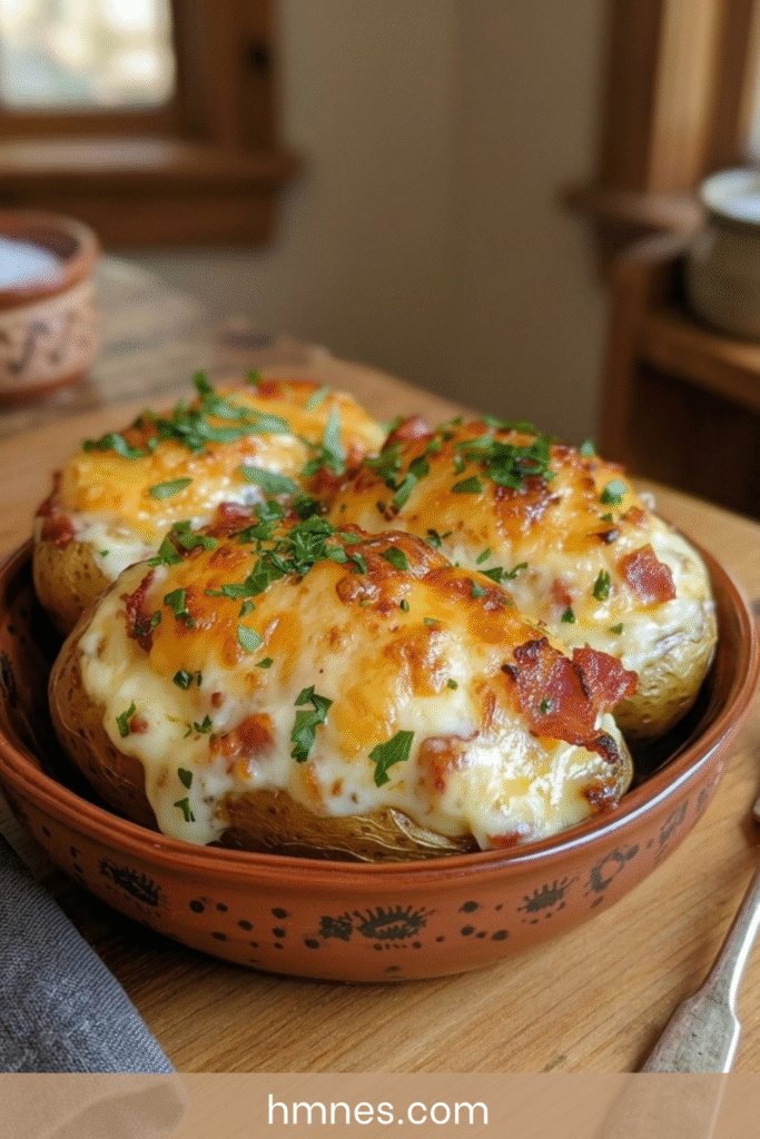 pommes de terre farcies fromage lardons gratinees croustillantes