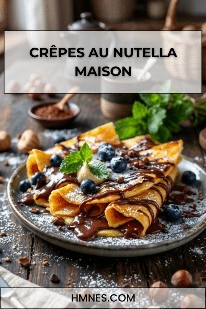 Crêpes au Nutella maison fines et moelleuses avec garniture chocolat noisette fondante