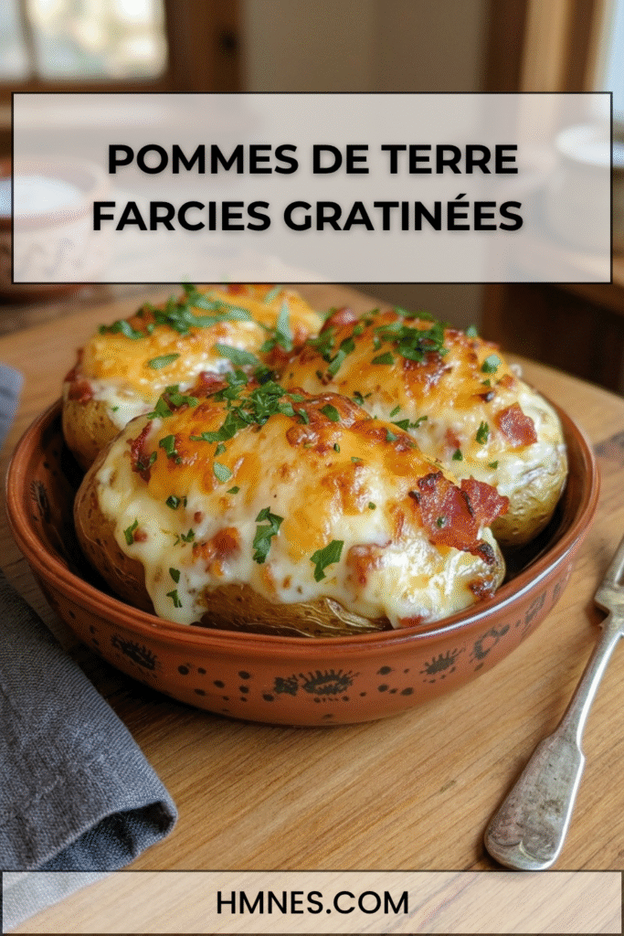 pommes de terre farcies fromage lardons gratinees croustillantes
