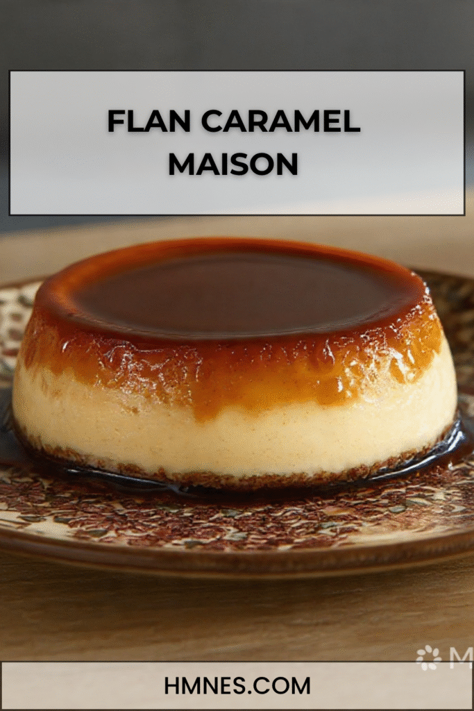 Flan caramel maison ultra fondant nappé de caramel ambré dans une assiette