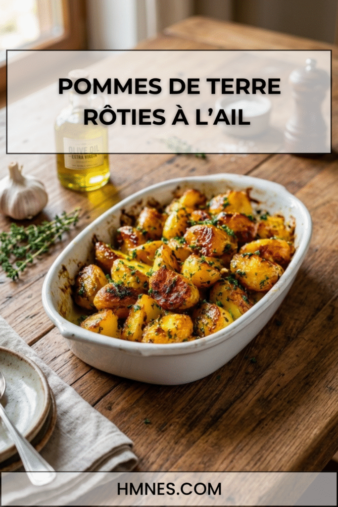 Pommes de terre rôties à l’ail croustillantes avec huile d’olive, herbes et persil frais