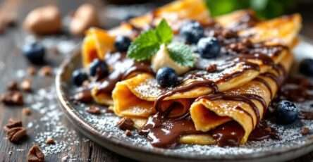 Crêpes au Nutella maison fines et moelleuses avec garniture chocolat noisette fondante