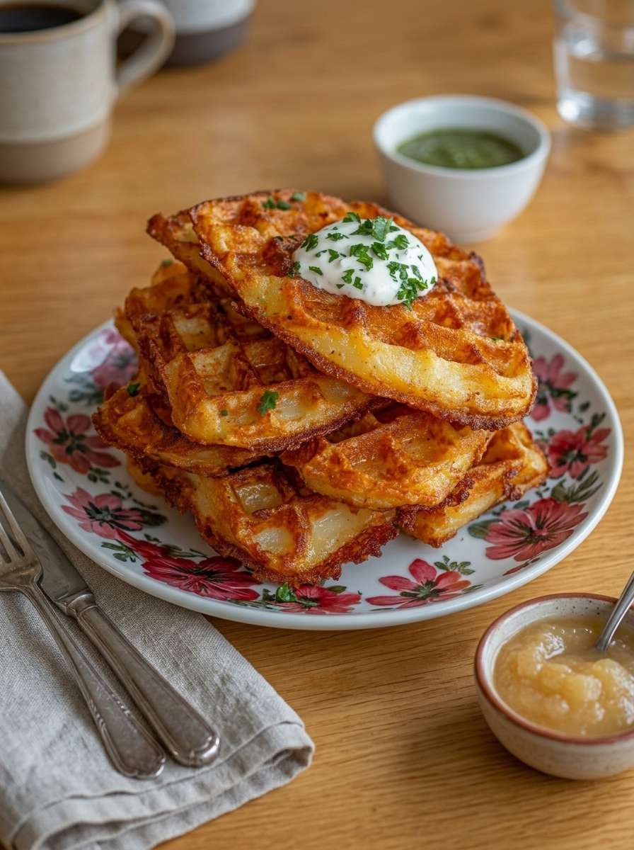 gaufres pommes de terre croustillantes dorees maison