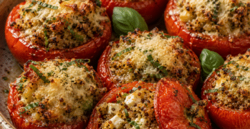 Tomates farcies au chèvre et au quinoa gratinées