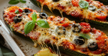 Courgettes façon pizza à la mozzarella et aux tomates