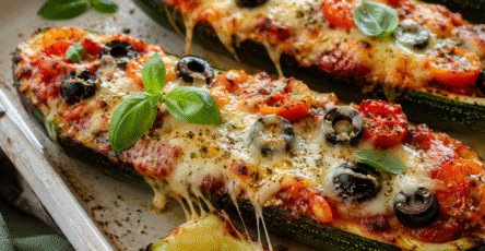 Courgettes façon pizza à la mozzarella et aux tomates