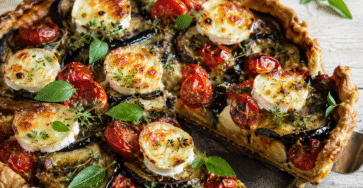 Tarte aux aubergines et au fromage de chèvre