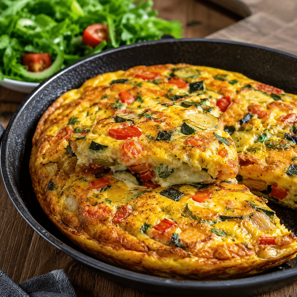Préparez une omelette aux légumes et au fromage, moelleuse et colorée, avec une recette facile idéale pour un déjeuner ou un dîner rapide.