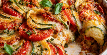 Gratin de courgettes et tomates à la mozzarella