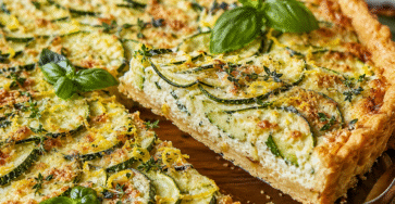 Tarte aux courgettes et à la ricotta crémeuse