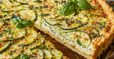 Tarte aux courgettes et à la ricotta crémeuse