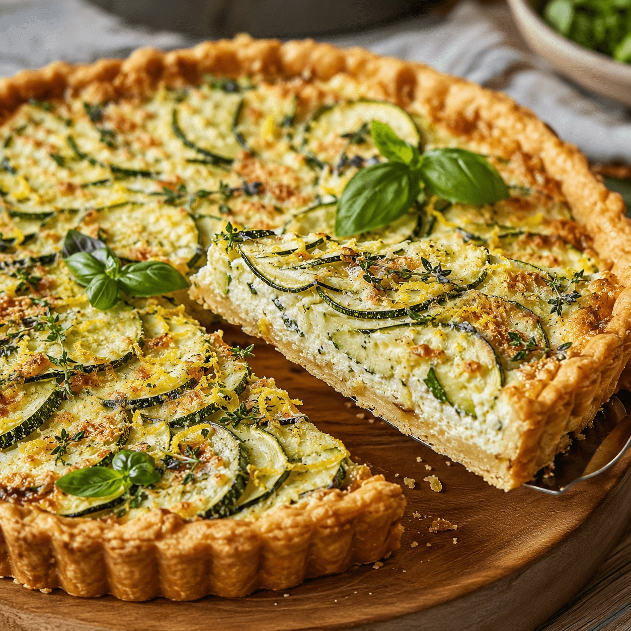 Tarte aux courgettes et à la ricotta crémeuse