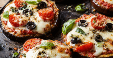 Aubergines façon pizza à la mozzarella et aux tomates