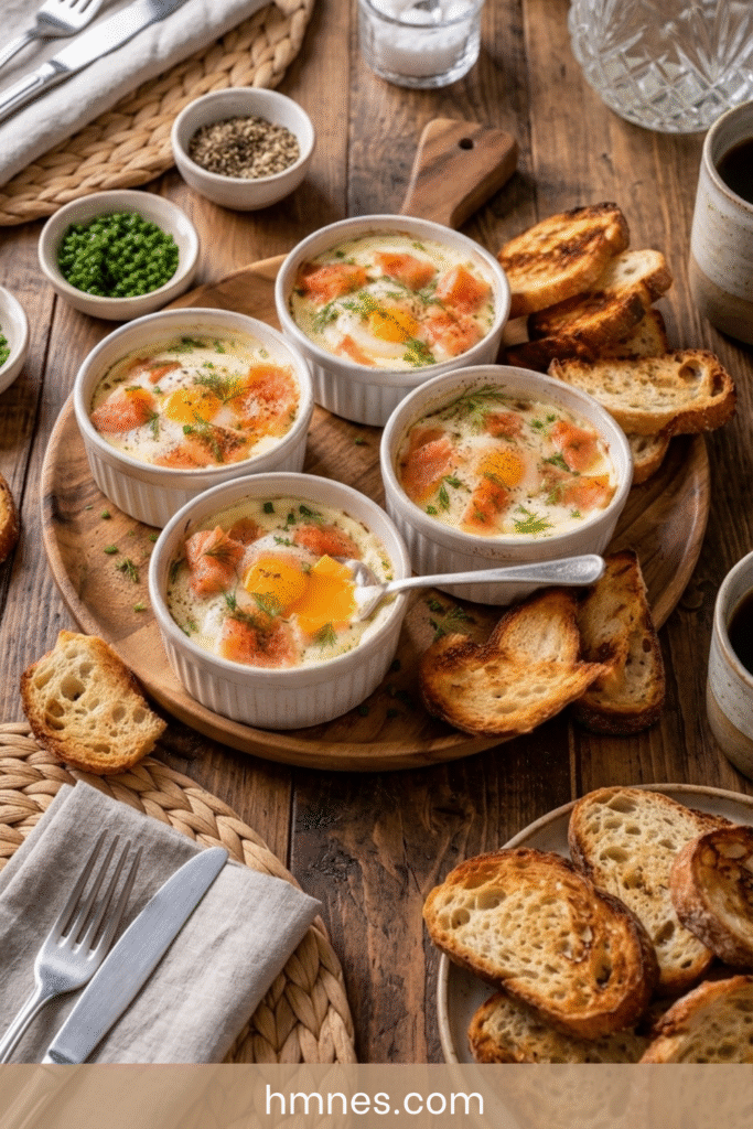 Œufs cocotte au saumon fumé