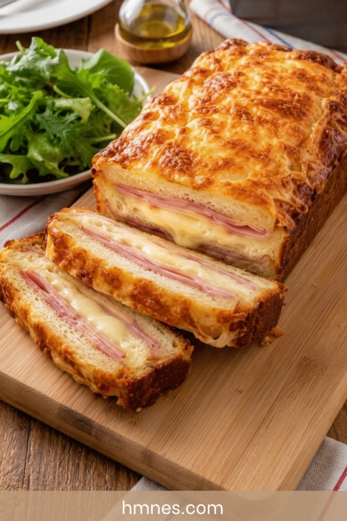 Croque cake au jambon et fromage fondant