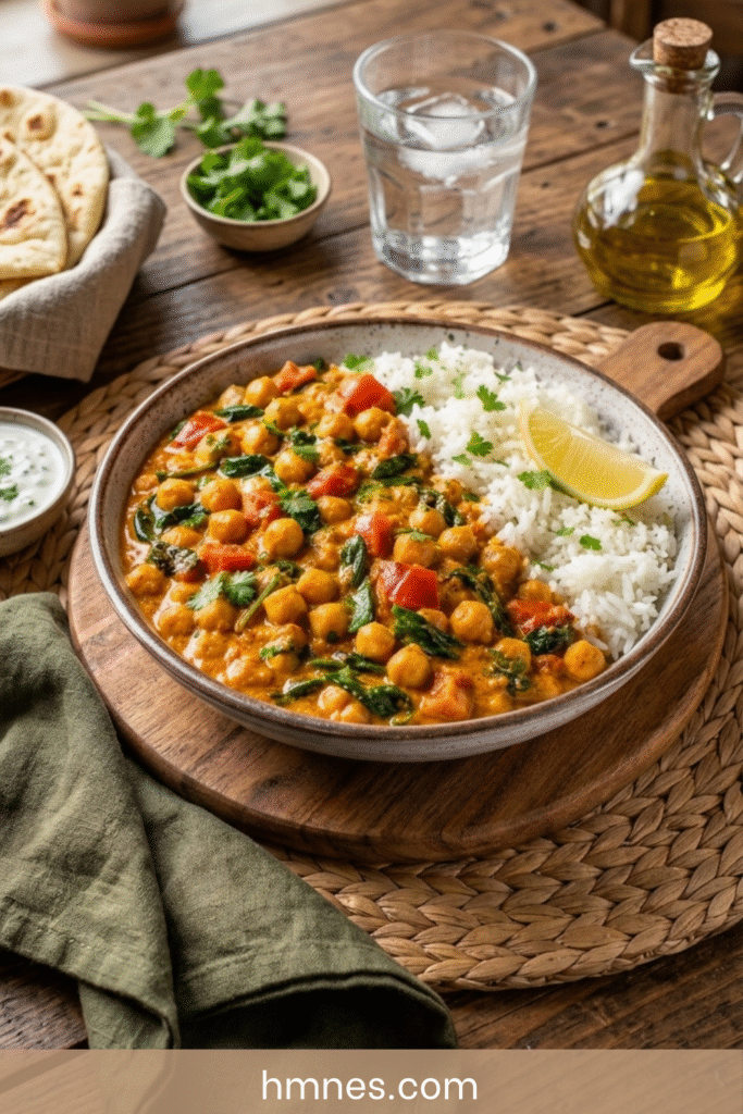 Curry de pois chiches crémeux au lait de coco