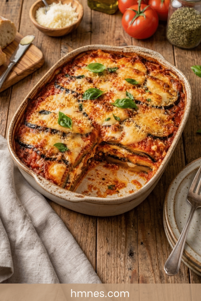 Aubergines parmigiana à la mozzarella et à la tomate