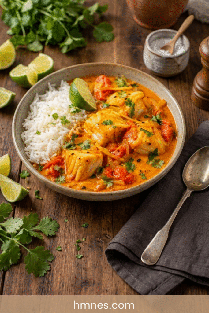 Curry de poisson crémeux au lait de coco et aux épices