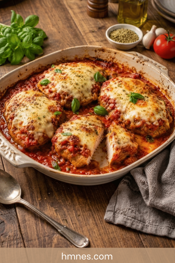 Escalopes de porc gratinées à la tomate et mozzarella