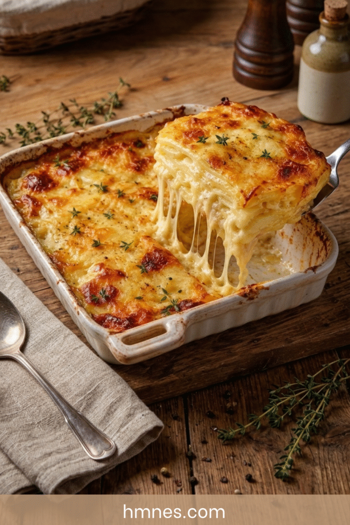 Gratin de pommes de terre au fromage fondant et doré
