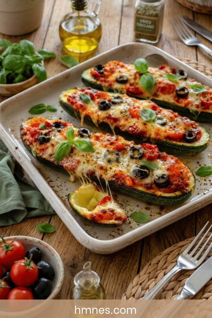 Courgettes façon pizza à la mozzarella et aux tomates