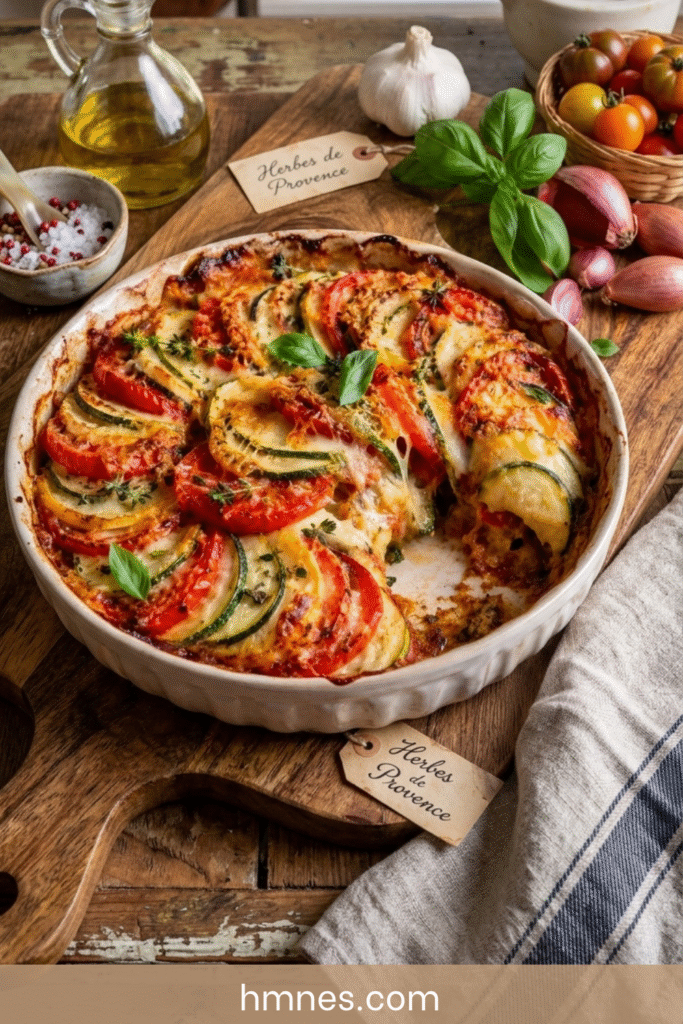 Gratin de courgettes et tomates à la mozzarella