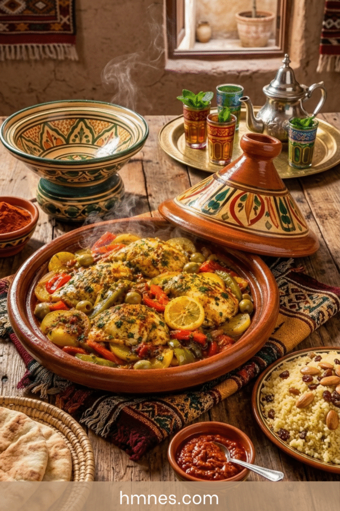 Tajine de poisson aux légumes, citron et olives