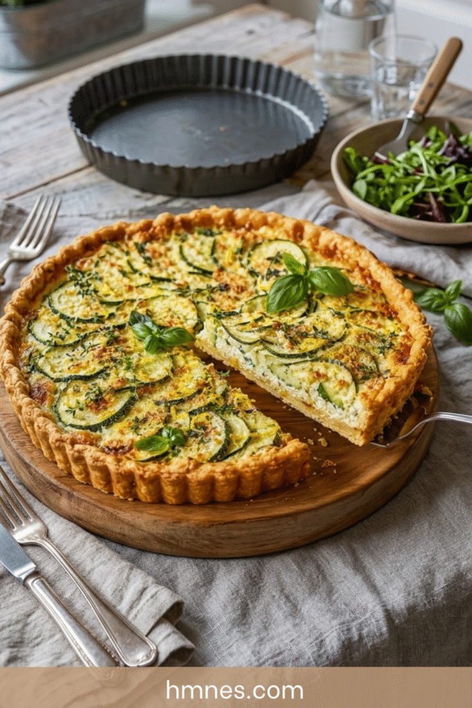 Tarte aux courgettes et à la ricotta crémeuse