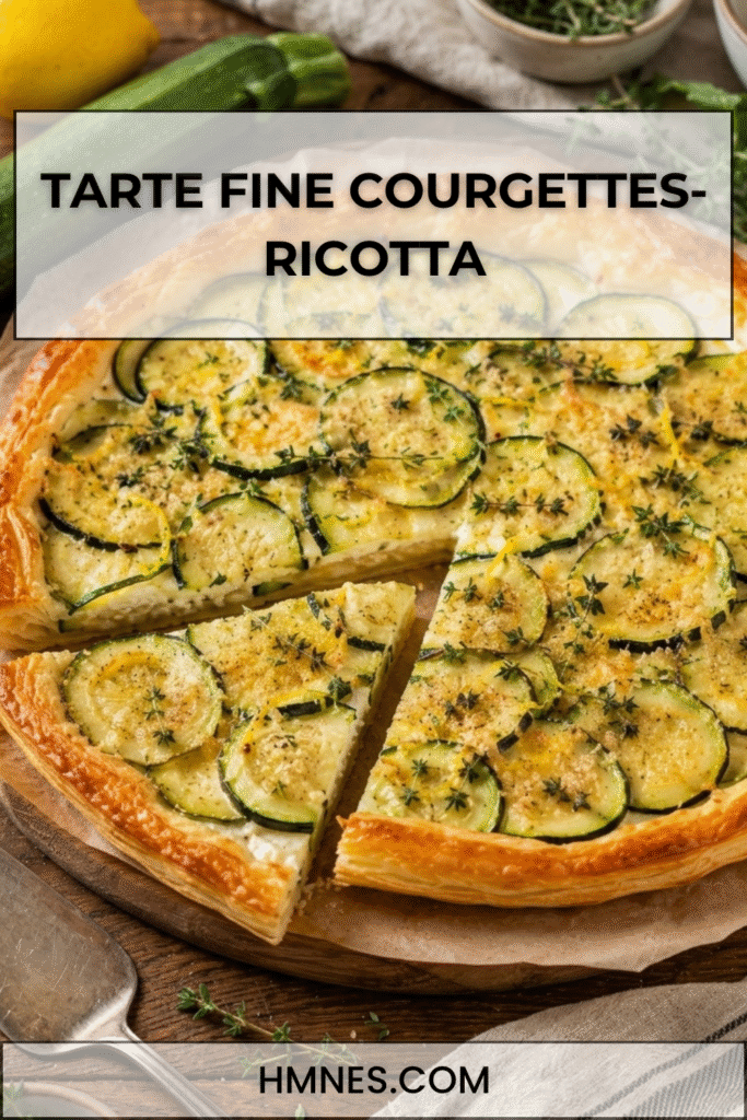 Tarte courgettes à la ricotta sur une pâte croustillante
