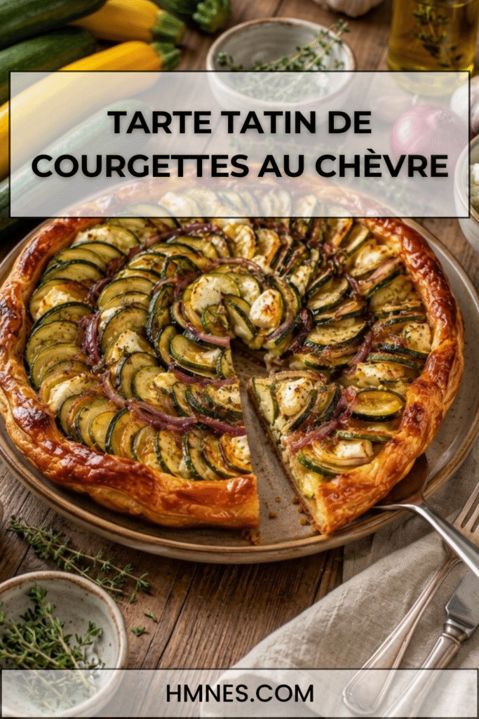 Tarte tatin de courgettes au chèvre et pâte feuilletée