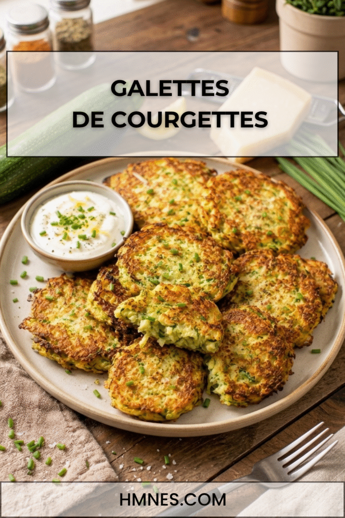 Galettes de courgettes croustillantes avec sauce au yaourt